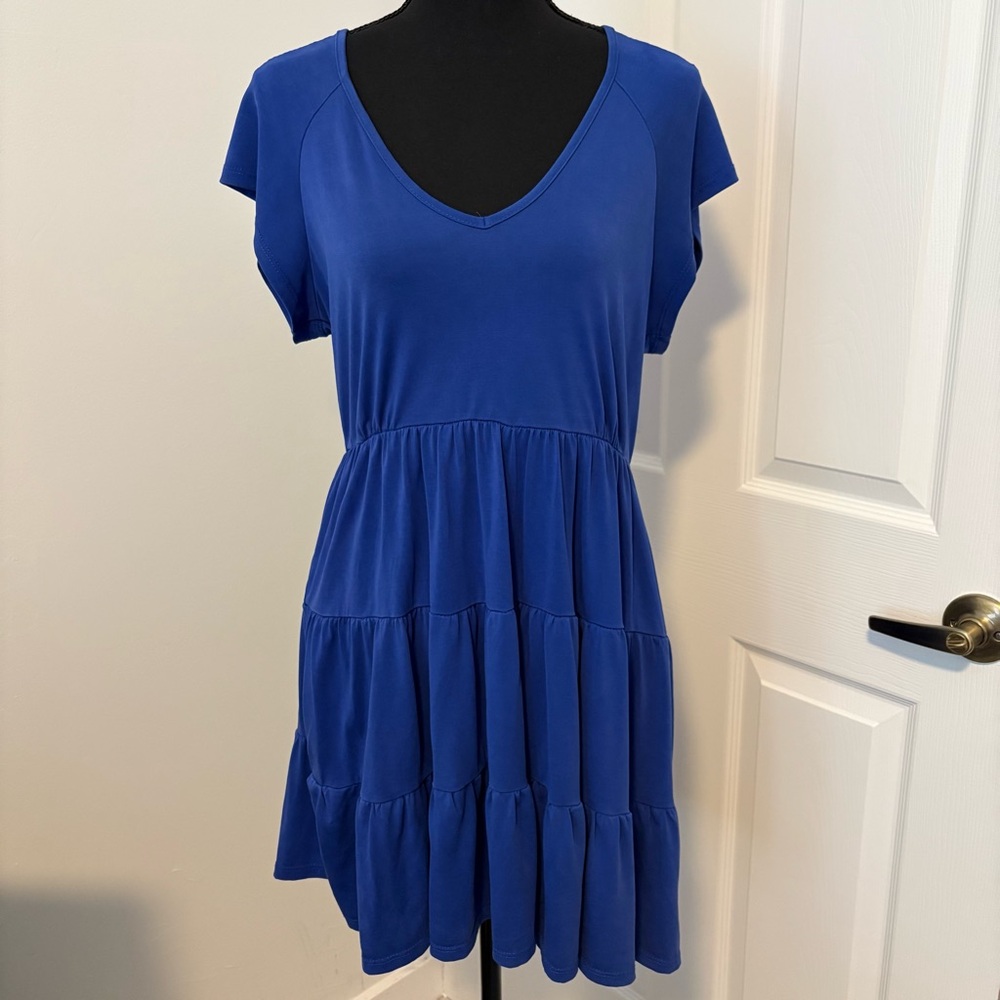 Love Tree Royal Blue Tiered Babydoll Dress Size Large - Item 0183